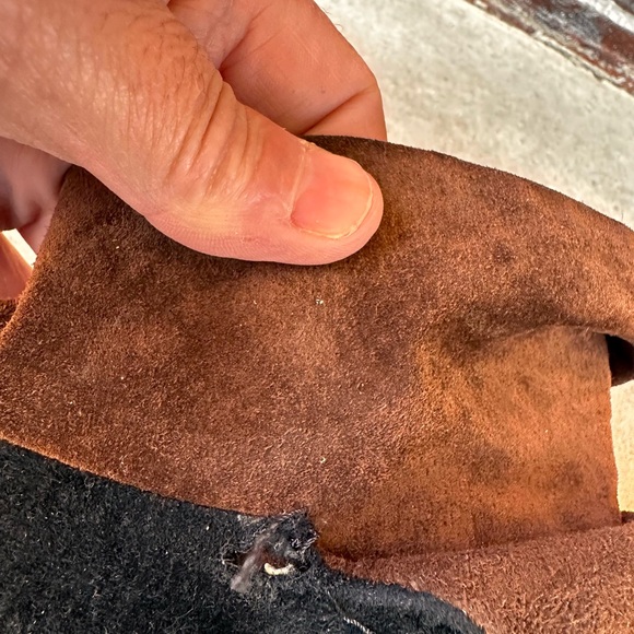 Vintage IMPO Black and Brown Suede Slouch Ankle Boots - Picture 4 of 13